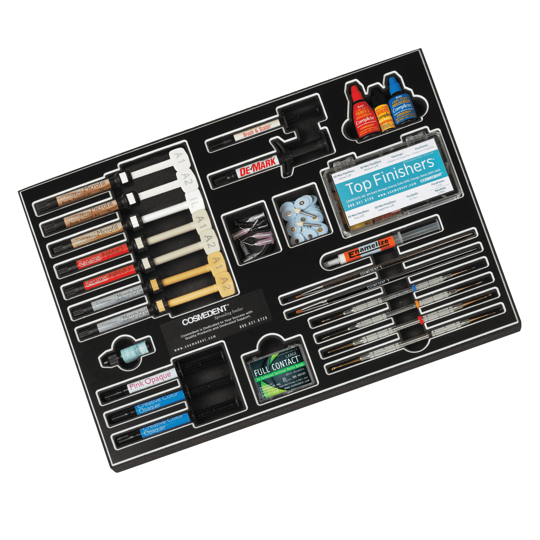 CE Approved Uncoated Stainless Steel Dental Resin Fillers Kit