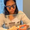 A dental CE student cuts her putty matrix to practice her anterior composite restoration skills at the Center for Esthetic Excellence at Cosmedent.